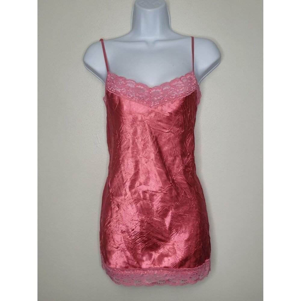 Vintage y2k Self Esteem pink crinkle lace trim girlie going out top size xl